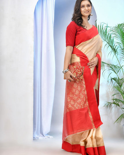 DESH BIDESH Ethnic Motifs Zari Garad Saree
