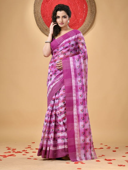 DESH BIDESH Floral Printed Pure Cotton Saree for Women