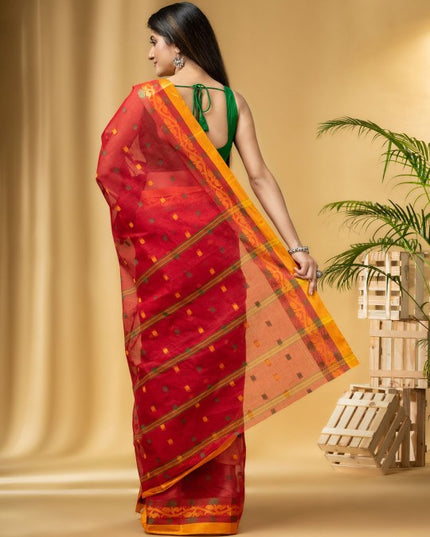 DESH BIDESH Woven Design Pure Cotton Taant Saree