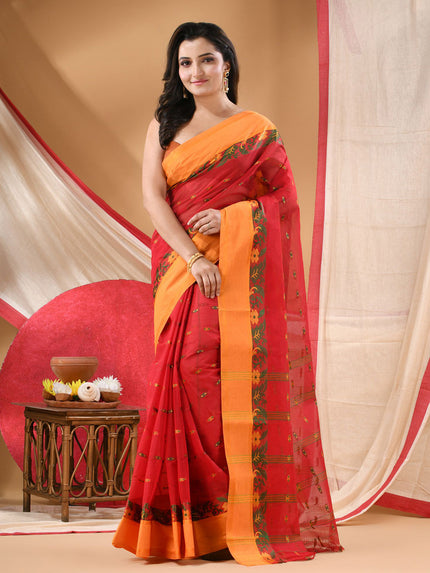 DESH BIDESH Women Woven Design Floral Pure Cotton Saree