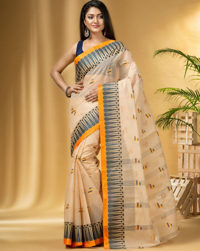 DESH BIDESH Woven Design Pure Cotton Taant Saree