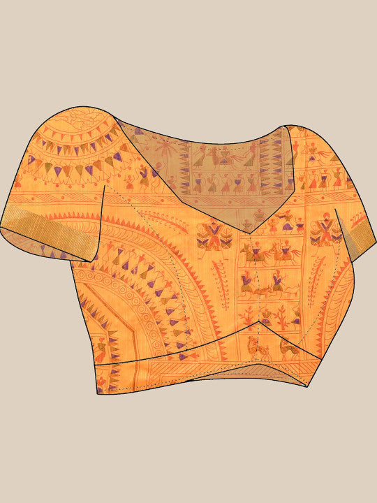 DESH BIDESH Warli Printed Bandhani Saree
