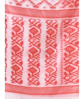 Resham Dhakai Jamdani Cotton Handloom Saree Arrow Design Jamdani Saree (Rwd White)