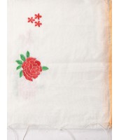 Blend Red Rose Woven Designer Saree with Blouse Piece (Yellow Pallu)