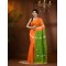 Resham Dhakai Jamdani Cotton Handloom Saree Aam Kolka Design Jamdani Saree (Orange Green)