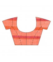 dB DESH BIDESH Women`s Traditional Bengali Begampuri Pure Handloom Cotton Saree With Blouse Piece (Black Orange)