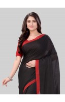DESH BIDESH Women`s Handloom Pure Cotton Saree Abhiprithi Royal Design Without Blouse Piece(Black)