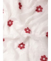 Handloom Tant Soft Dhakai Jamdani Cotton Saree (White-Red) with Whole Body Design - Durga Puja Collection