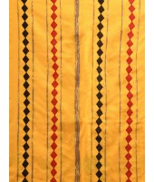 Khesh Pure Cotton Handloom Saree Diamond Designed With Blouse Piece(Yellow)