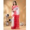  Digital MinaKarat Resham Dhakai jamdani Bengal Pure Cotton Handloom Saree Whole Body Design without Blouse Piece (White Red)