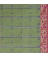Women`s Traditional Pure Handloom Cotton Saree MinaKarat Woven Designer Without Blouse Piece(Green & Red)