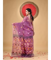 Resham Dhakai Jamdani Cotton Handloom Saree Kohinoor Design Jamdani Saree(jam)
