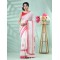 Traditional Soft Handloom Cotton Saree Hibicus Joba Floral Design With Blouse Piece (Red White)