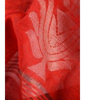 Cotton Silk Handloom Cotton Blend Saree Jharbati Work With Blouse Piece (Green Red)