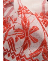 Traditional Soft Handloom Cotton Saree Jolphoring Design With Blouse Piece (Red White)