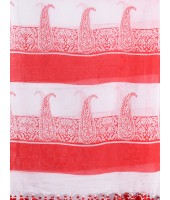  Bengal Handloom Pure Cotton Saree Kolka Shree Printed Design Without Blouse Piece (White red)