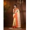  Handloom Cotton Saree Mina Pyramid Woven Designer Without Blouse Piece (Cream)