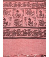 Women's Pure Cotton Saree Sahaj Path Design Handloom Saree without Blouse Piece Deep Pink