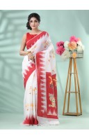 Handloom Pure Cotton Saree Trinetra Durga Print Design With Blouse Piece
