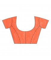 Bengal Tant Abhrak Work Design Soft Pure Handloom Cotton Saree With Blouse Piece Orange