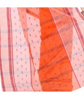 Bengal Tant Devdas Design Pure Handloom Cotton Saree Without Blouse Piece (orange)