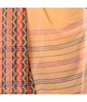 Bengali Chakra Begampuri Pure Handloom Cotton Saree With Blouse Piece (yellow)