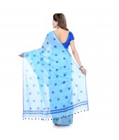 dB DESH BIDESH Women`s Traditional Soft Mulmul Bengal Handloom Pure Cotton Saree Without Blouse Piece (Red)