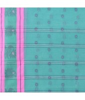 DESH BIDESH Women`s Traditional Tant Pure Handloom Cotton Saree Woven Kamal kolka Designer Without Blouse Piece(Firoza)