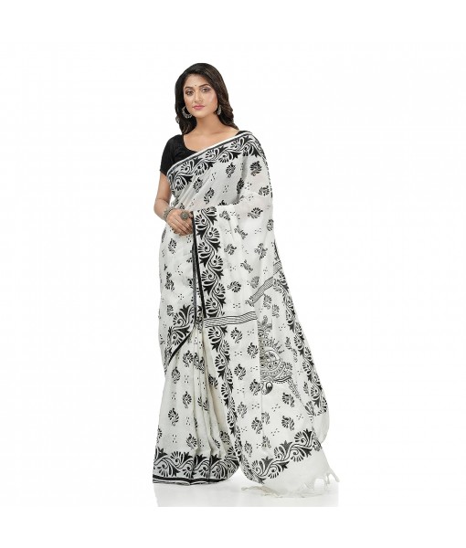 dB DESH BIDESH Women's Pure Cotton Sreemoyee Design Handloom Saree with Blouse Piece