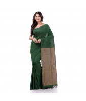 Cotton Handloom RupSagar Design Saree Without Blouse Piece (Green)