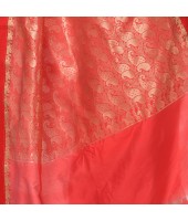 Bengal Art Garad Silk Saree Handmade Kalka with WholeBody Design Saree (Red White)