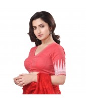 Art Silk With Maa Durga Dashami Woven Design Unstitched Blouse Material (1.3 Meter)