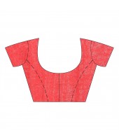 Bengal Tant Abhrak Work Design Soft Pure Handloom Cotton Saree With Blouse Piece (red)