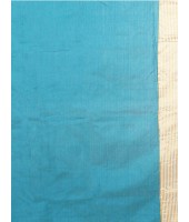 Women`s Handloom Soft Resham Dhakai jamdani Bengal Cotton Silk Tant Saree Whole Body Kolka Design with Blouse Pcs (Deep Blue Orange)