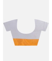  Pure Cotton Handloom Traditional Khadi Bengali Tant Saree Very Soft Cotton Materials Star Design With Blouse Piece (Yellow White)