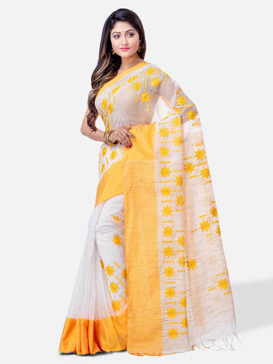 Bengal Handloom Cotton Saree Pure Tant Khadi Sarei Online Desh Bidesh