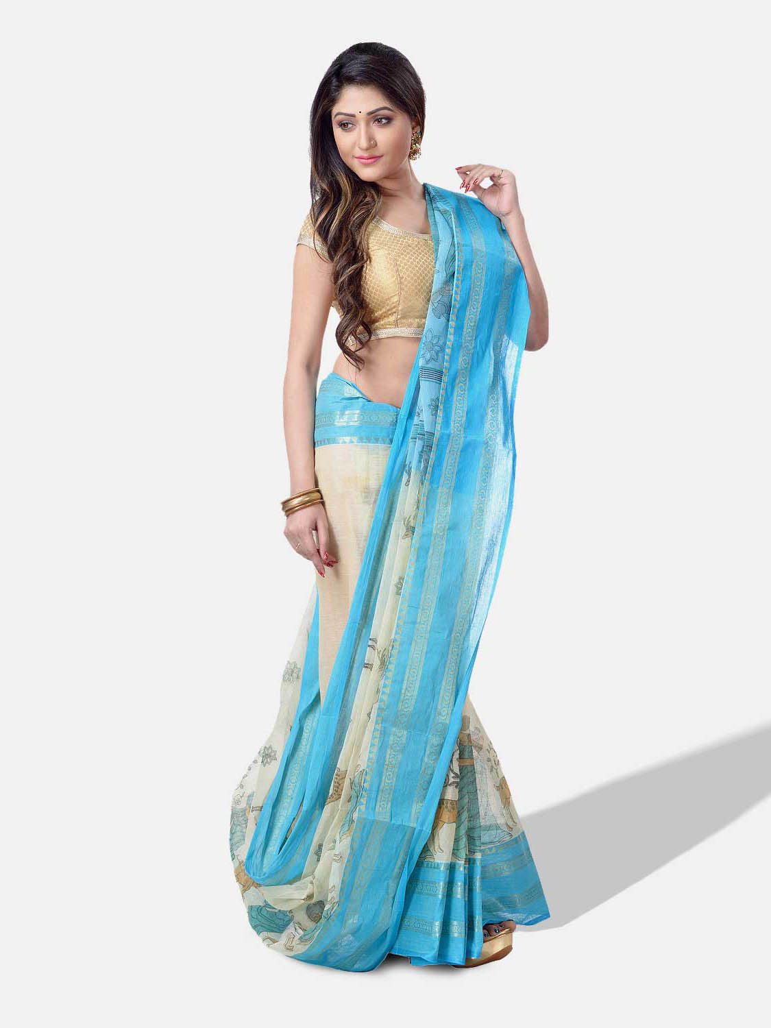 Pure Bengal Cotton Tant Handloom Saree With Shakuntala Sarees Online
